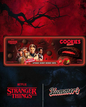 Печенье Cookies Yummer's Stranger Things Chocolate Strawberry со вкусом клубника-шоколад 135г (Польша)