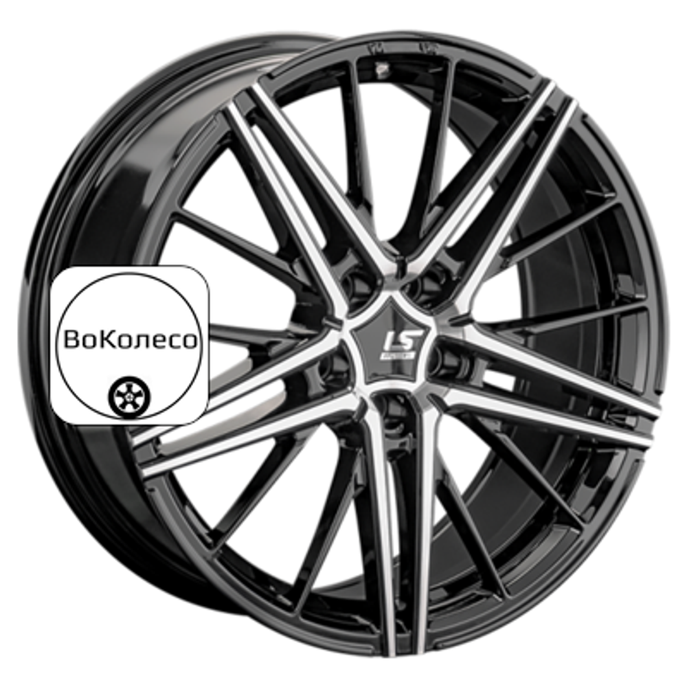 8x20/5x120 ET45 D72,6 RC76 BKF (конус, Колпак+лого) LS FlowForming