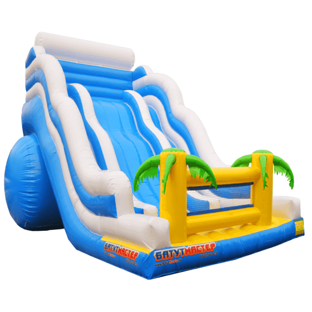 Большой надувной батут-горка "Волна - 2", 16*7*11 м