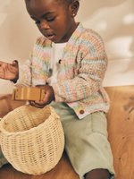 Кардиган вязаный для девочки Next Q87-903, Кремовый, Розовый, Сиреневый