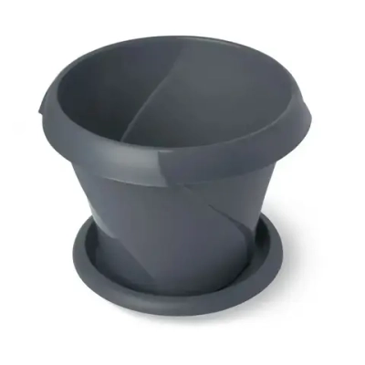 Кашпо Флориана с поддонником 0,3л Д100 серое С383СЕР