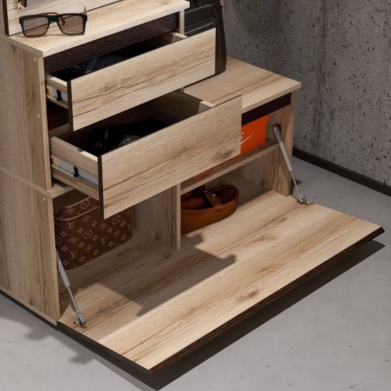 Вешалка с зеркалом БЕРГЕН с ключницей серия 3