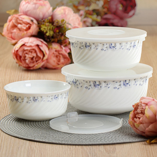 Салатник стеклокерам, кругл, 3 шт, 19,16,14 см, с крыш, Эдем, Daniks, W-3X1059/245501