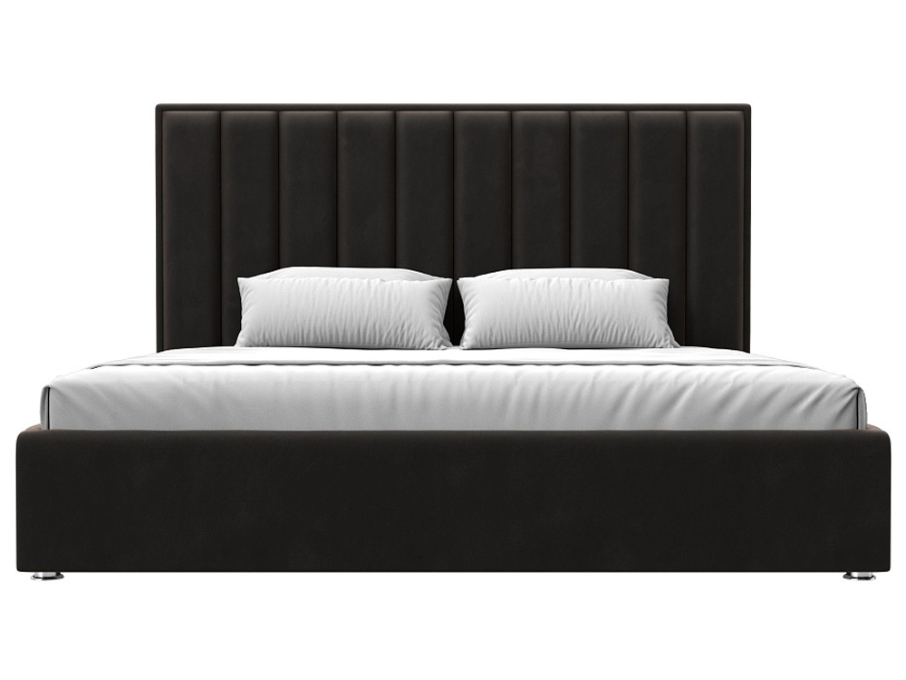 Кровать интерьерная Афродита 200, Коричневый, Велюр, 120606