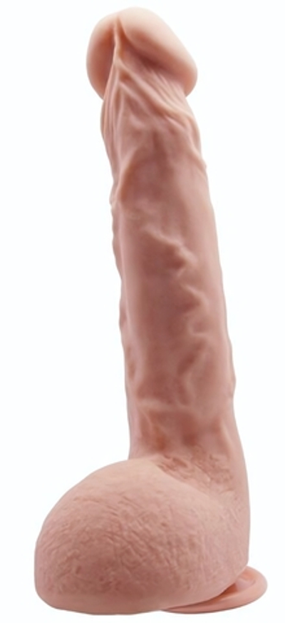 Телесный фаллоимитатор Jason на присоске - 24 см. (Цвет: телесный)