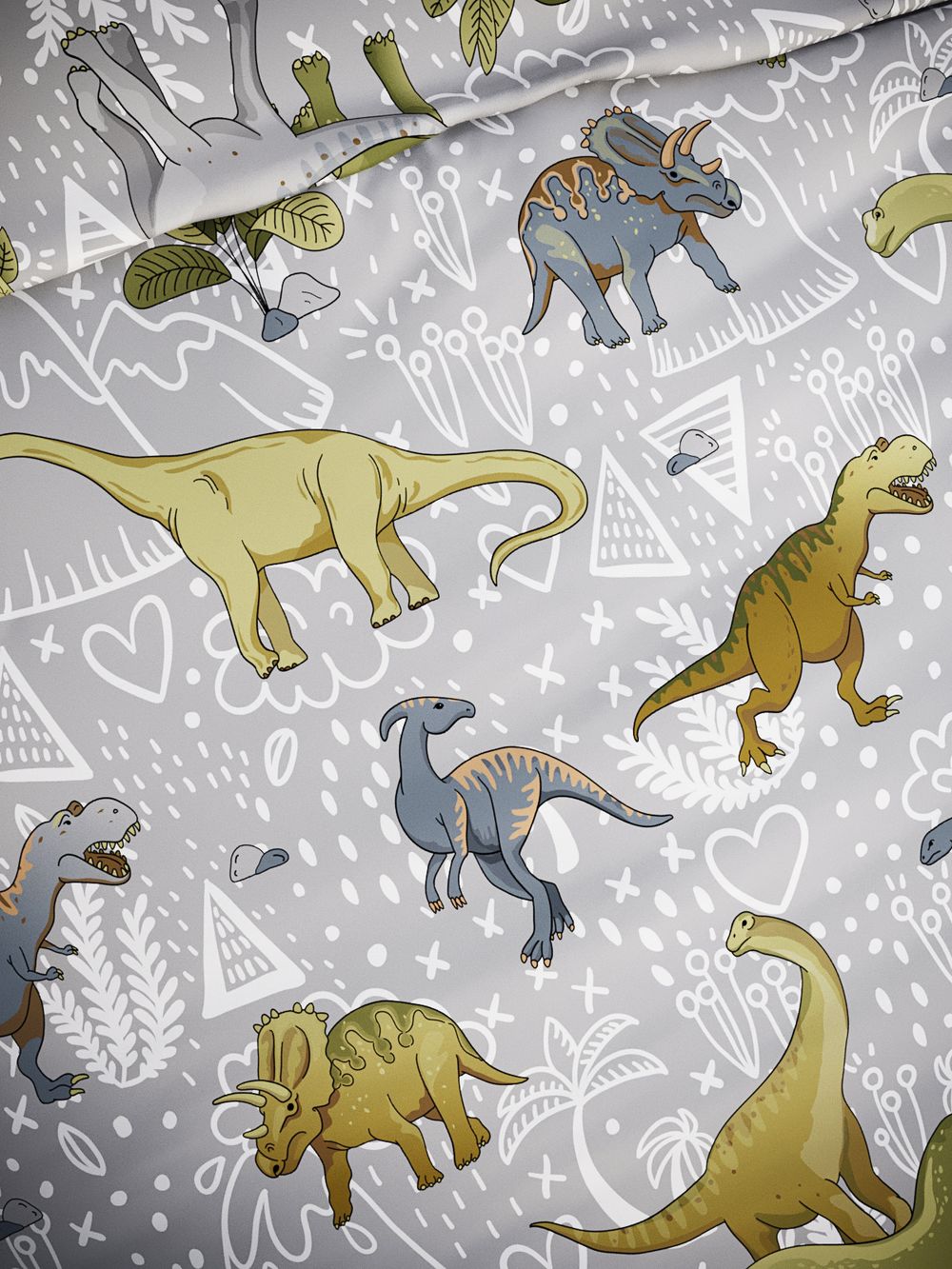 Наволочка комплект 2шт поплин Сказка "Юрский период" 50x70 см на молнии