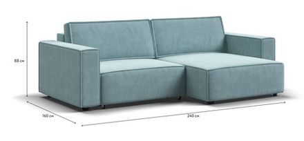 Угловой диван Босс Софт Модуль Велюр Монолит аква