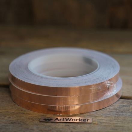 Фольга витражная медная на черной подложке Китай 9.6 мм