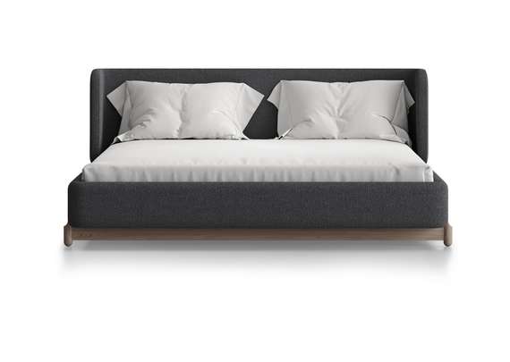 Кровать Basic спальное место 160*200 см (серый, букле)