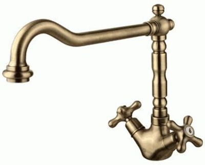 смеситель кухня LEMARK Vintage с высоким повор.изливом,бронза LM2805B
