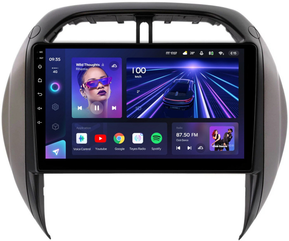 Магнитола для Toyota RAV4 2 2003-2005 - Teyes CC3L монитор 9" IPS на Android 10, 8-ядер, CarPlay, 4G SIM-слот