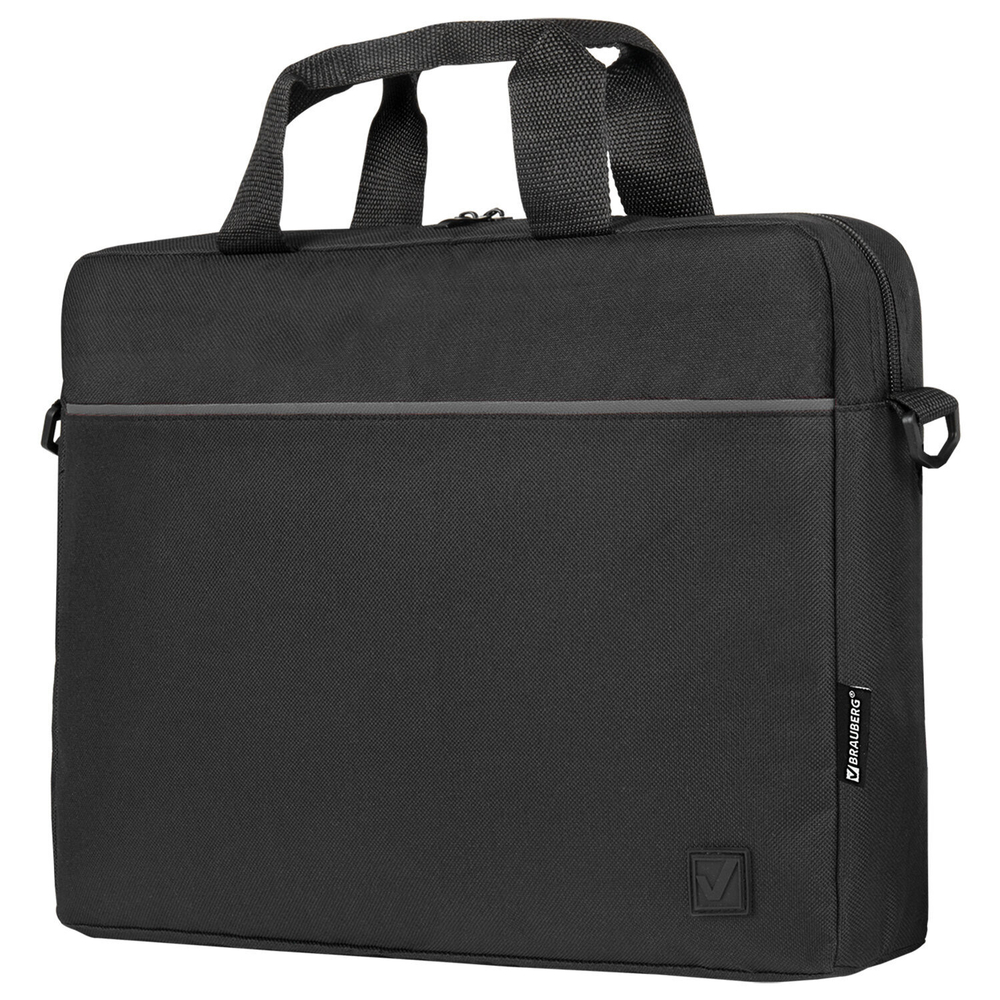 Сумка портфель BRAUBERG PRACTICAL с отделением для ноутбука 15 6" Grey line черная 29х40х7 см