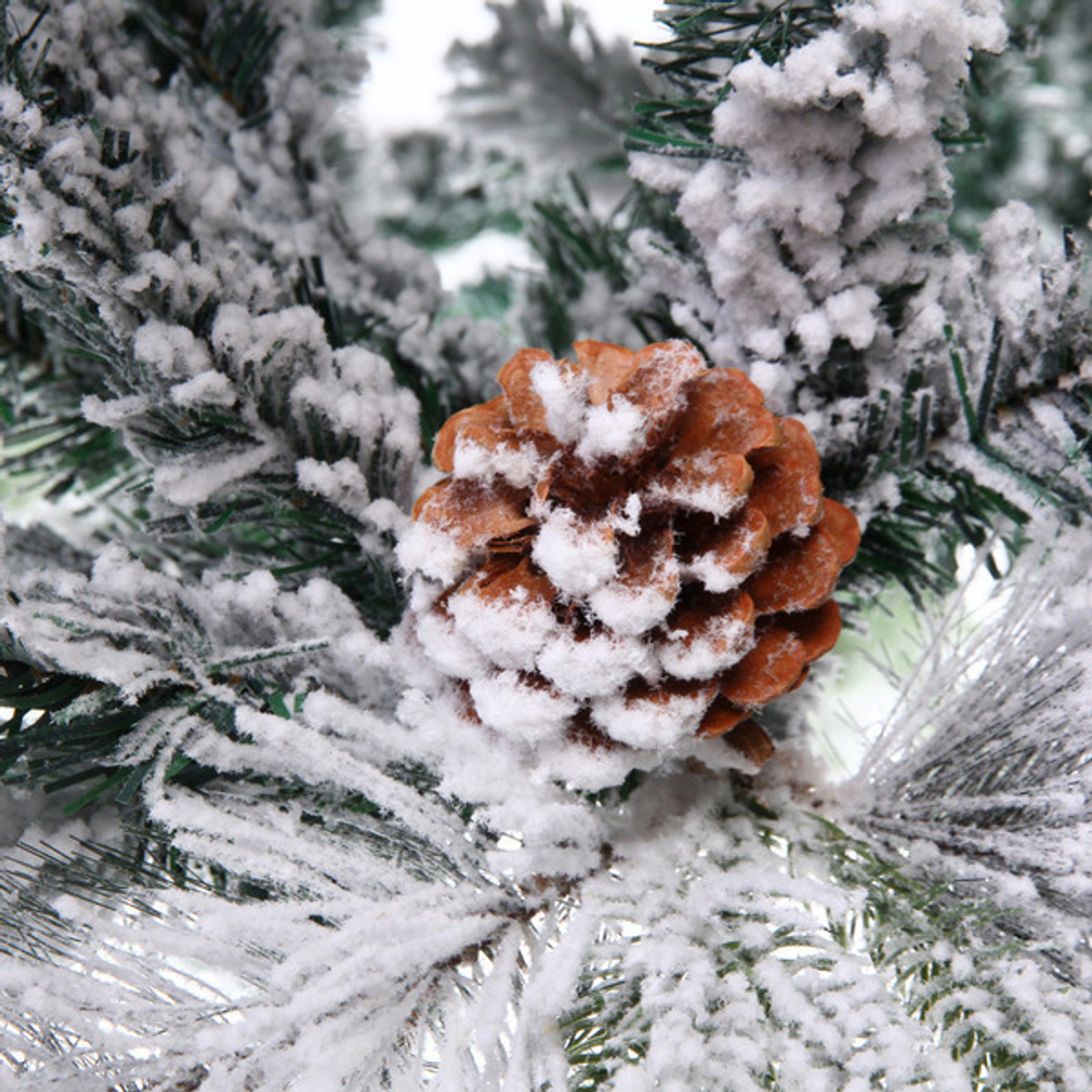 Ёлка «Снежная рапсодия» 180 см, ПВХ+Леска, шишки, белый иней (720 веток)