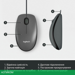 Мышь Logitech Mouse M100 черный (910-006652)
