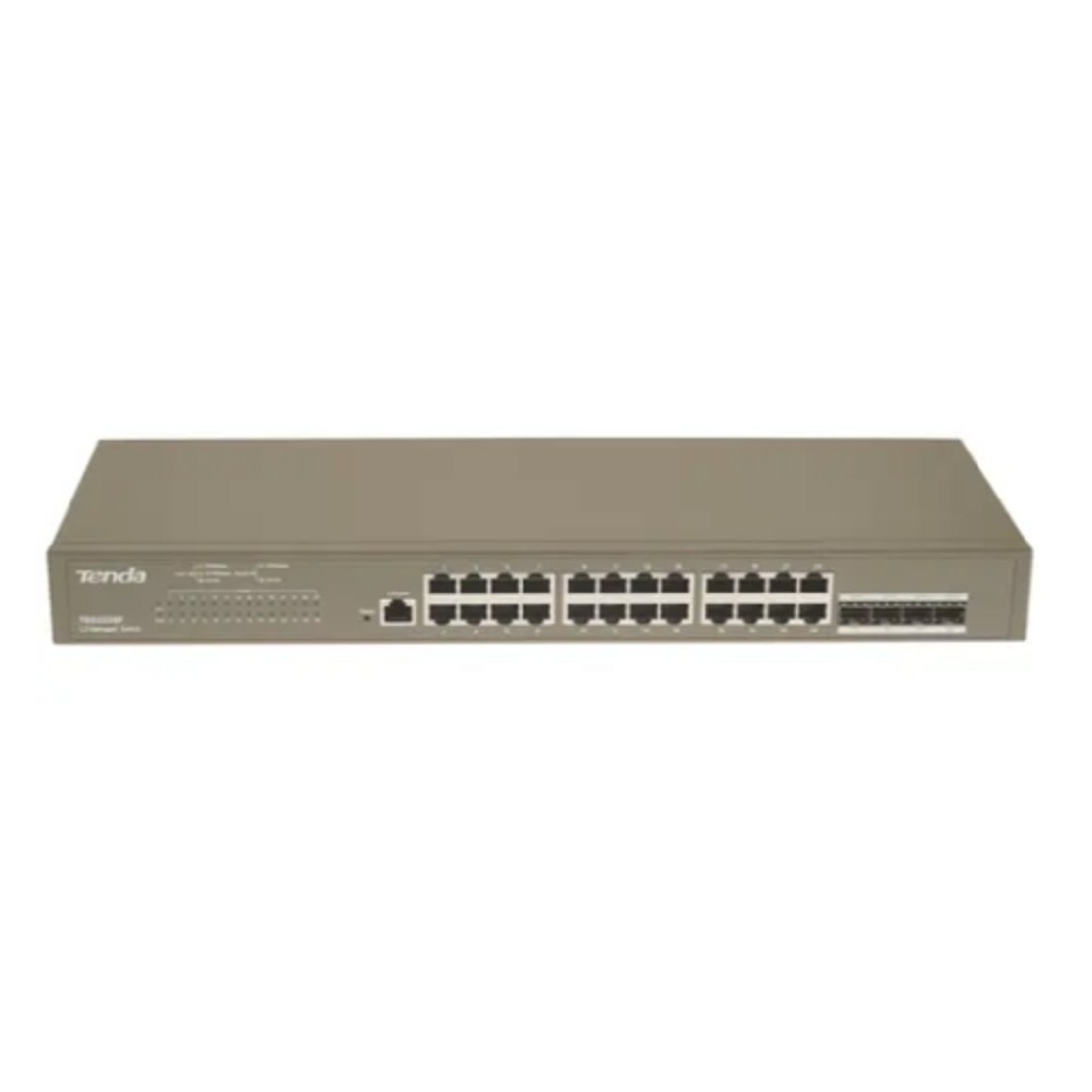 Коммутатор TENDA TEG3328F Коммутатор L2 управляемый в стойку 24-Ports 10 / 100 / 1000Base-T + 4-Porst 1000 Base-X SFP