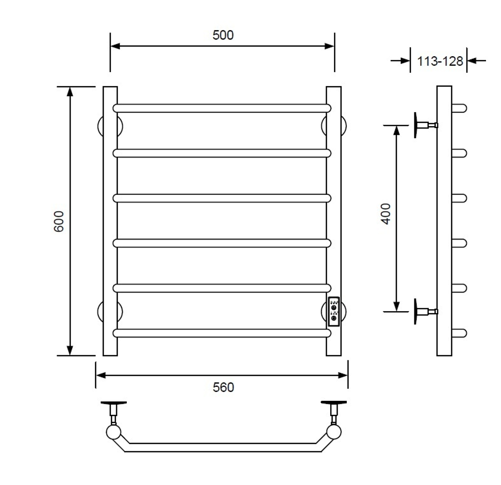 Полотенцесушитель электрический с/т Comfysan Scola EC-6 60/50, хром, шт