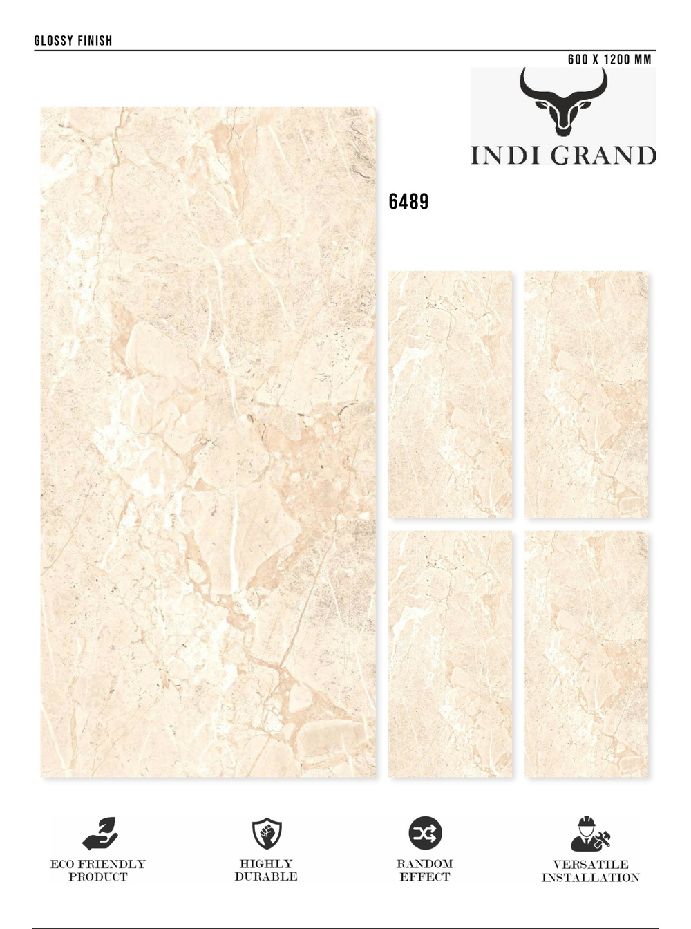 Керамогранит glossy №6, 60х120, 6489