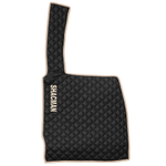 Ковры SHACMAN F3000 (экокожа, черный, бежевый кант, бежевая вышивка)