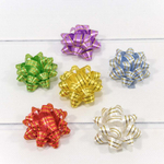 Бант Звезда 6,3см Набор 6 шт на липучке с золотой полосой (Микс)