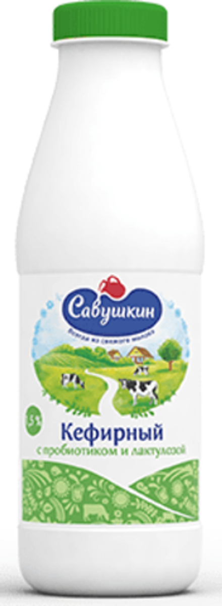 Кефир "Савушкин" 1,5% 415г. обогащенный пробиотиком и лактулозой