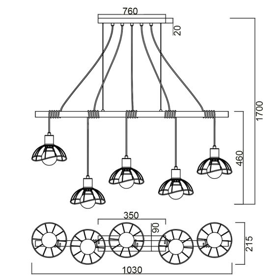 Подвесной светильник Vele Luce Formula VL6482P05