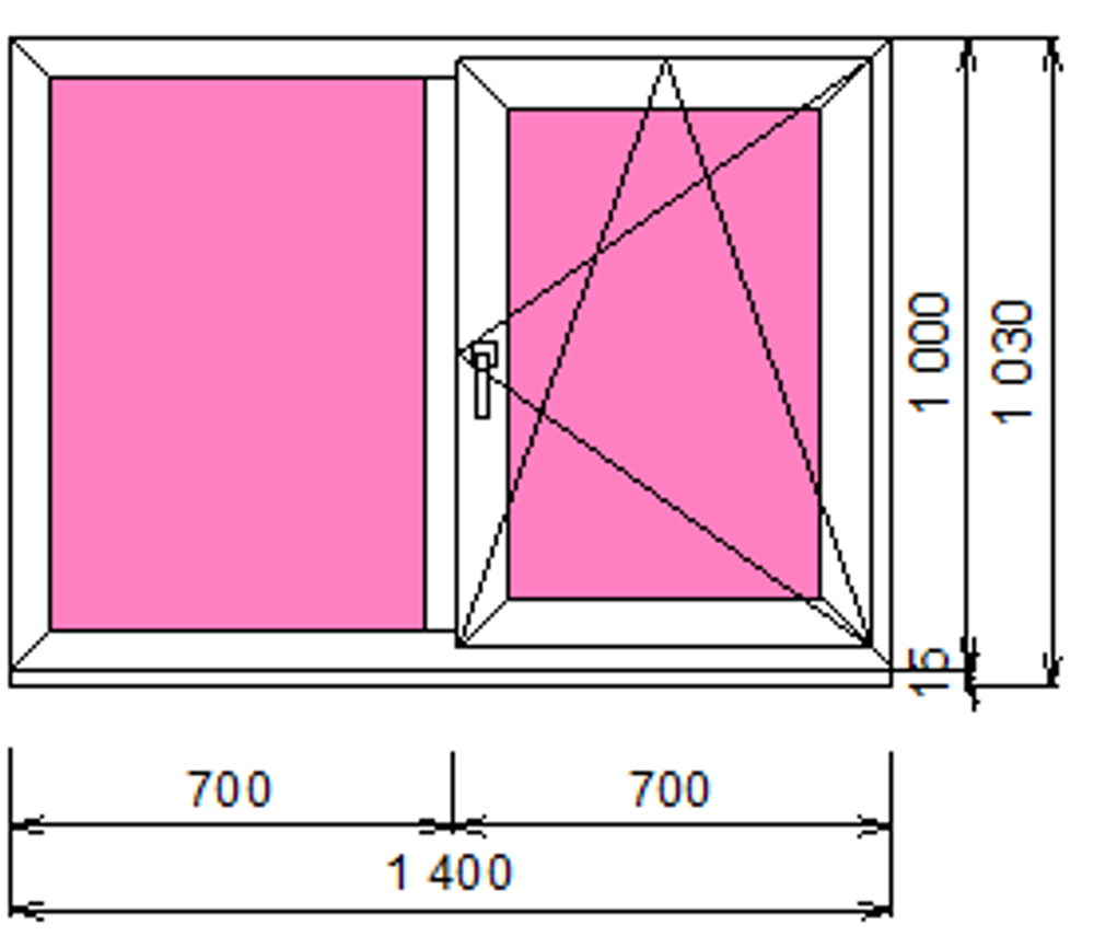 Пластиковое окно 1000 х 1400 ТермА Эко