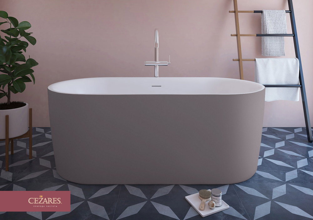 Ванна акриловая матовая Cezares METAURO-INT-Central-180-80-60-G-W-MATT