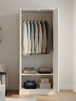 Шкаф для одежды распашной двухдверный, со штангой и полкой, шкаф детский Мальм для вещей в скандинавском стиле