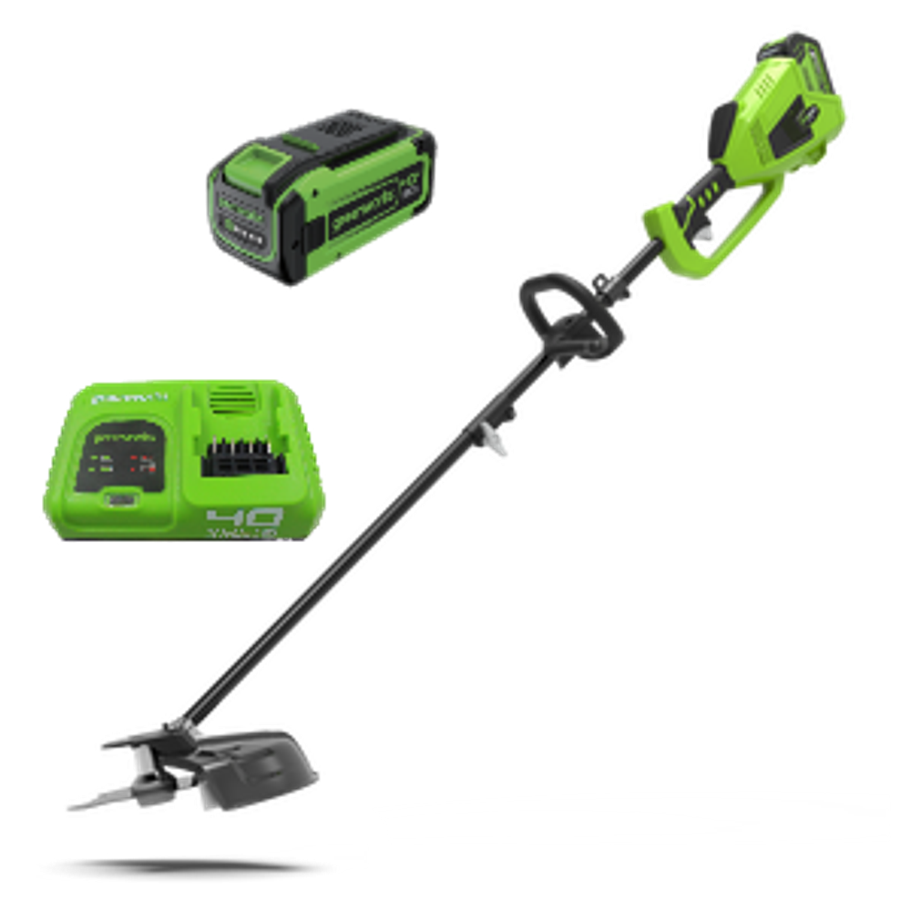 Аккумуляторный триммер Greenworks GD40BCK5B, 40v, 35 см, АКБ 8 А·ч и быстрое ЗУ