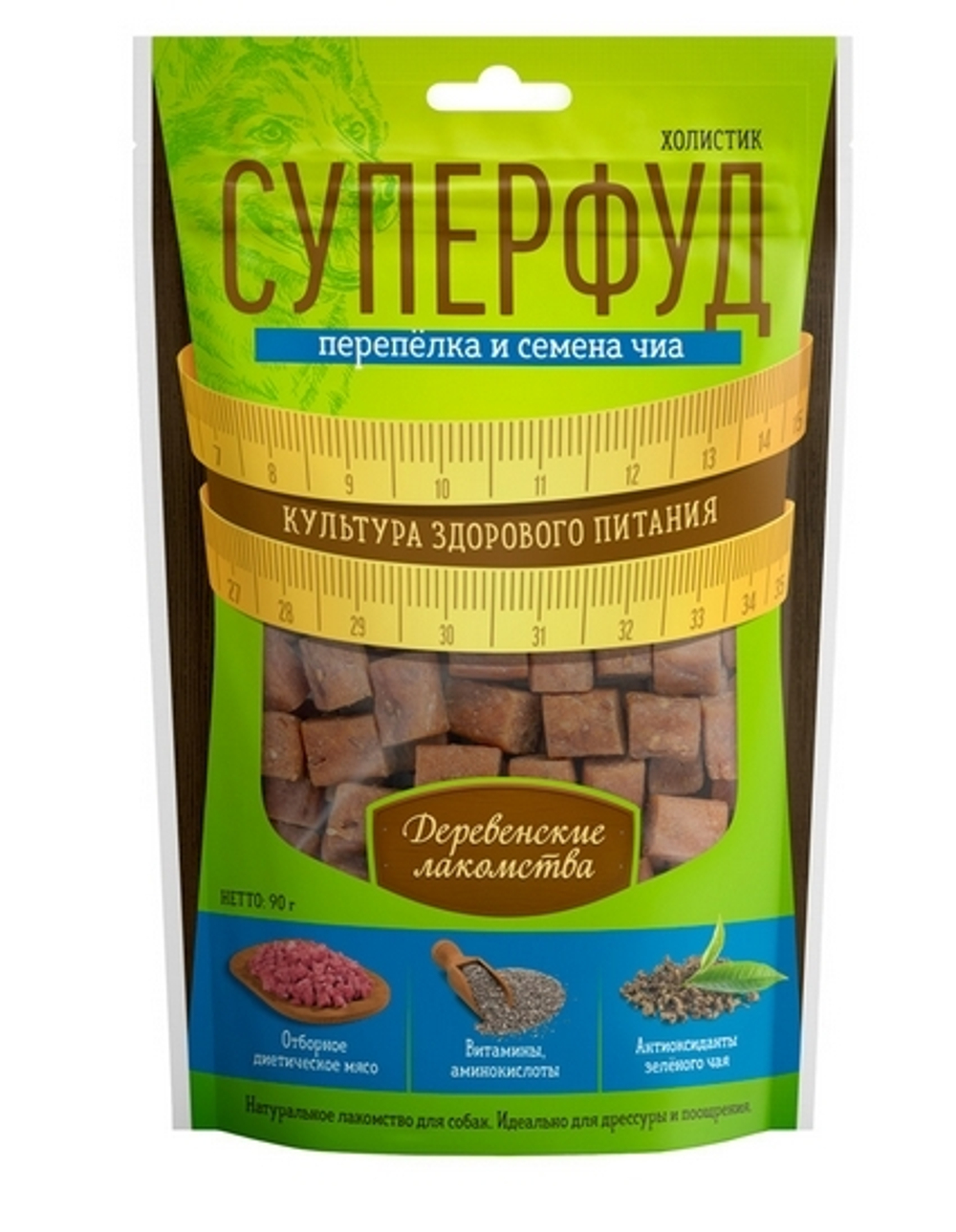 Деревенские Лакомства для дрессуры Перепелка/семена чиа, 90гр (М)