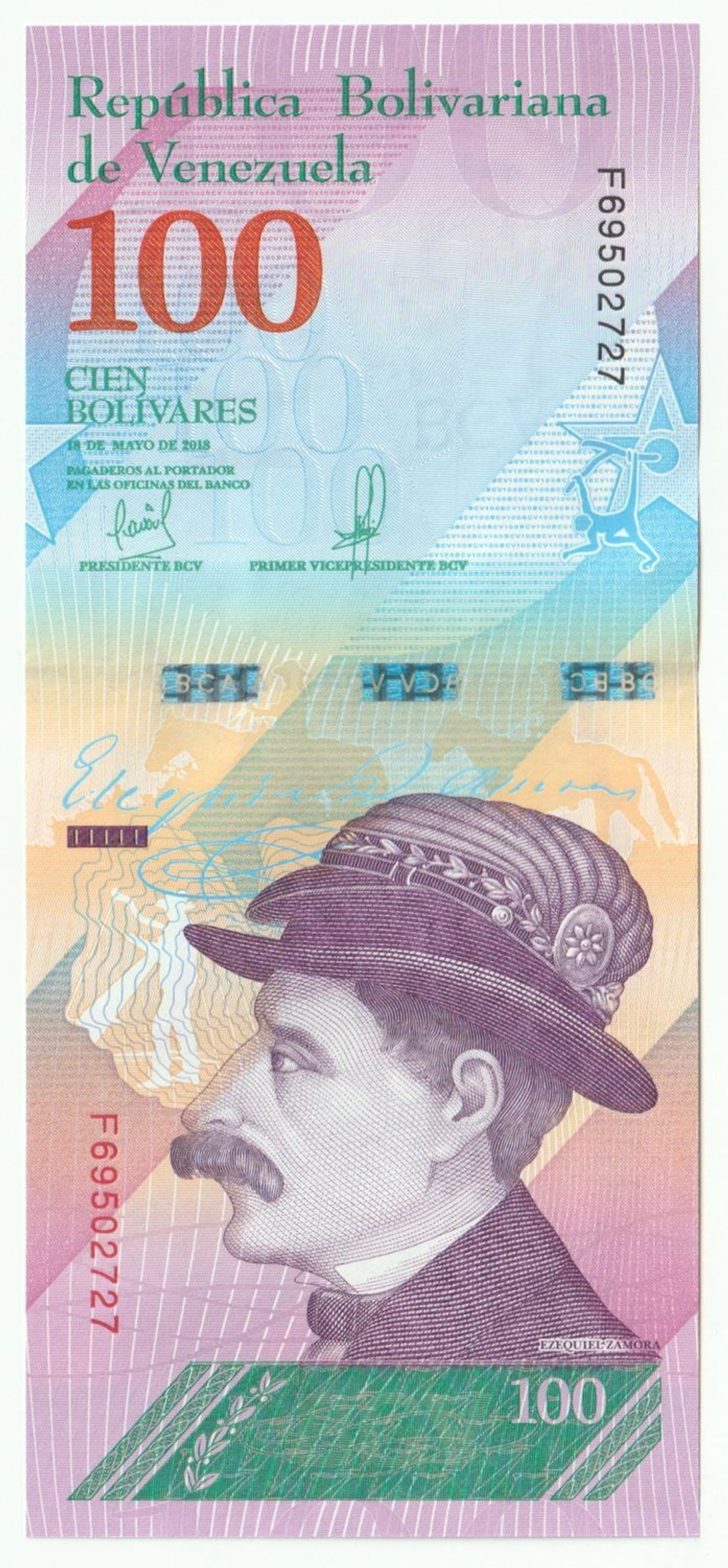Venezuela, 100 Bolívares, 2018, UNC
