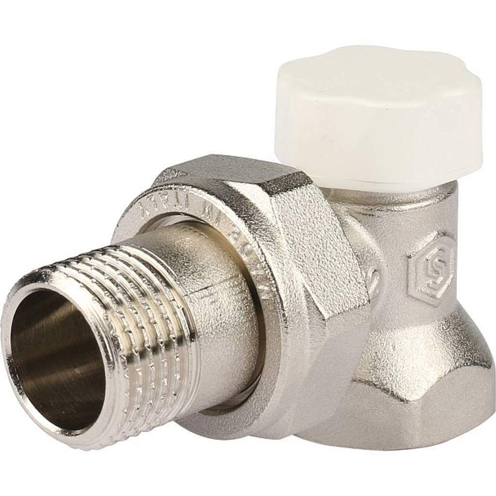 Клапан балансировочный угловой STOUT - 1/2" (ВР/НР-американка, PN10, Tmax 120°C)