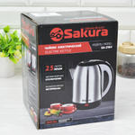 Чайник электрический 2,5л SA-2164WBK, нерж+черный+белый