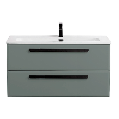 Тумба с раковиной Cezares ECO-CER-N-1200-2C-SO-GVO-P+CZR-8073-120 Серо-зеленая матовая