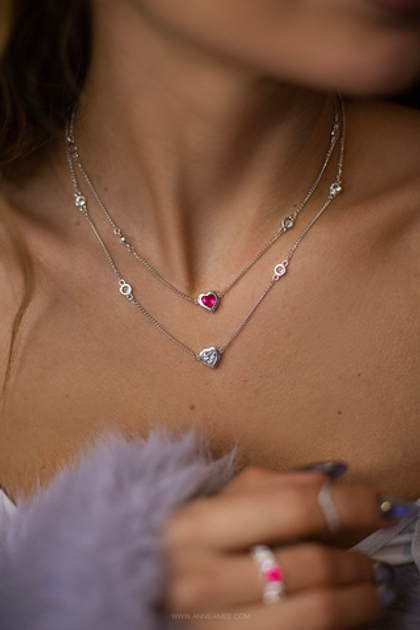 Колье Love Obsession розовый топаз