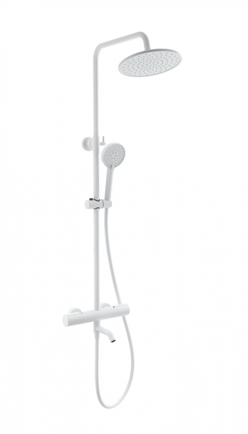 Душевая система с термостатом WONZON & WOGHAND INN 2, Белый матовый (WW-A3006-T1-MW)