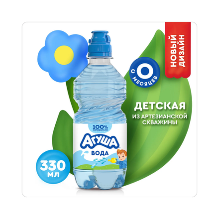 Вода Агуша 0,33 л