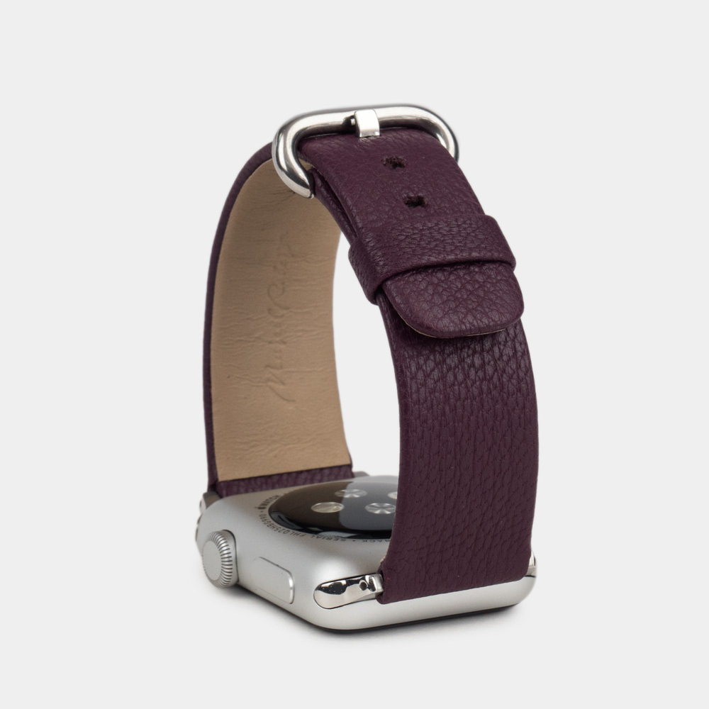 Ремешок для Apple Watch 40/41/42 mm из кожи козы, фиолетового цвета