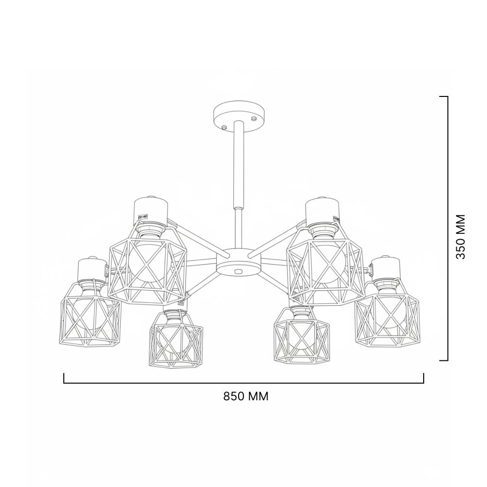 Потолочная люстра CORF B3 Yellow 6 lamps