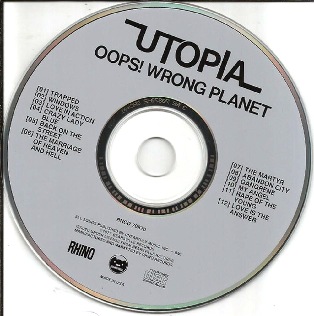 Utopia / Oops! Wrong Planet (CD)