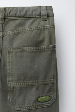 ZARA СВОБОДНЫЕ БРЮКИ ИЗ САРЖИ, ХАКИ