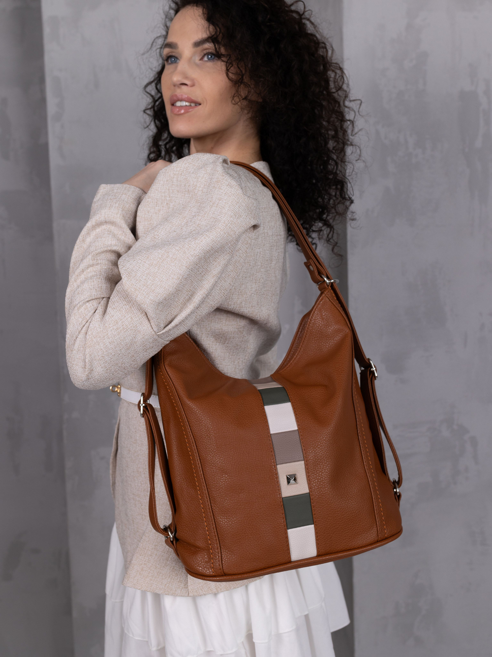 GERA Сумка-рюкзак женская через плечо, трансформер