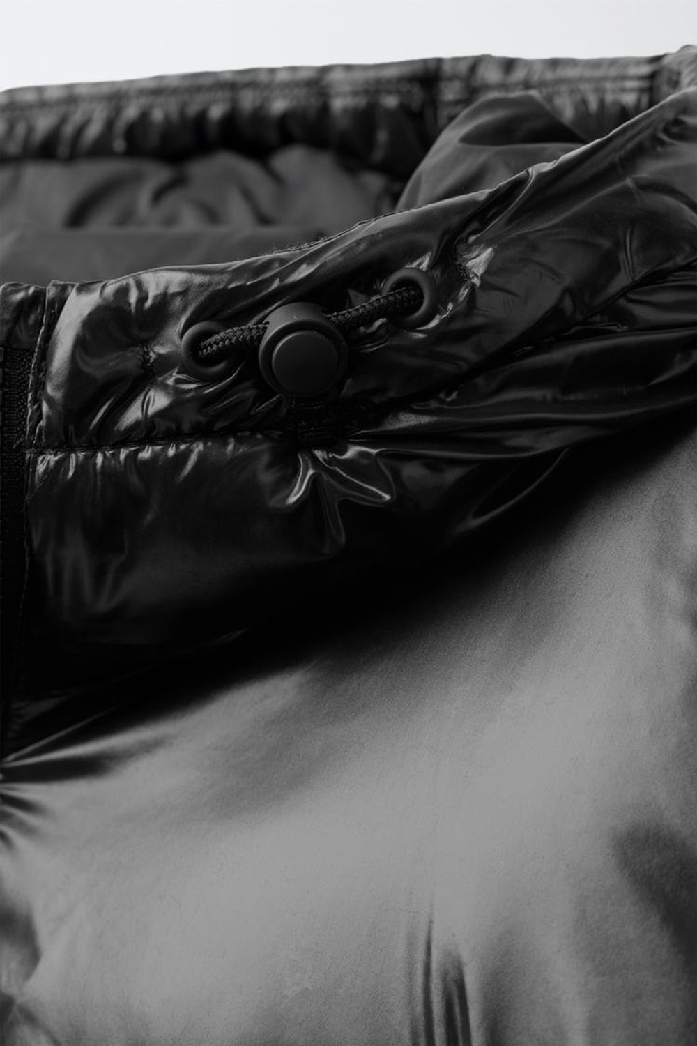 ZARA КУРТКА С КАПЮШОНОМ WATER REPELLENT, ЧЕРНЫЙ