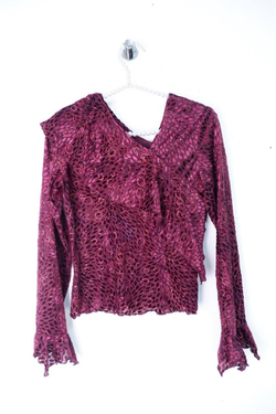 Блузка модного винного оттенка, визуально 42 размер