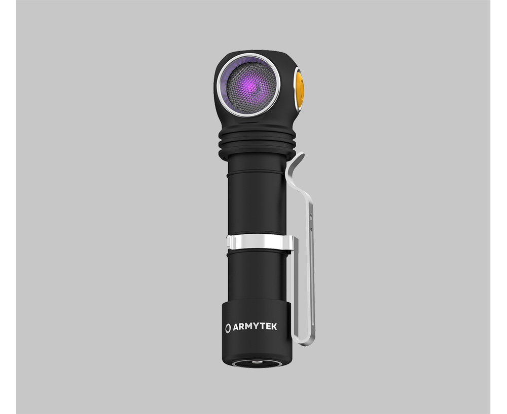 Фонарь налобный Armytek Wizard C2 WUV, белый свет и ультрафиолет, 1100 лм и 1595 мВт (400 нм), TIR 70°:120°, 1x18650 (в комплекте)