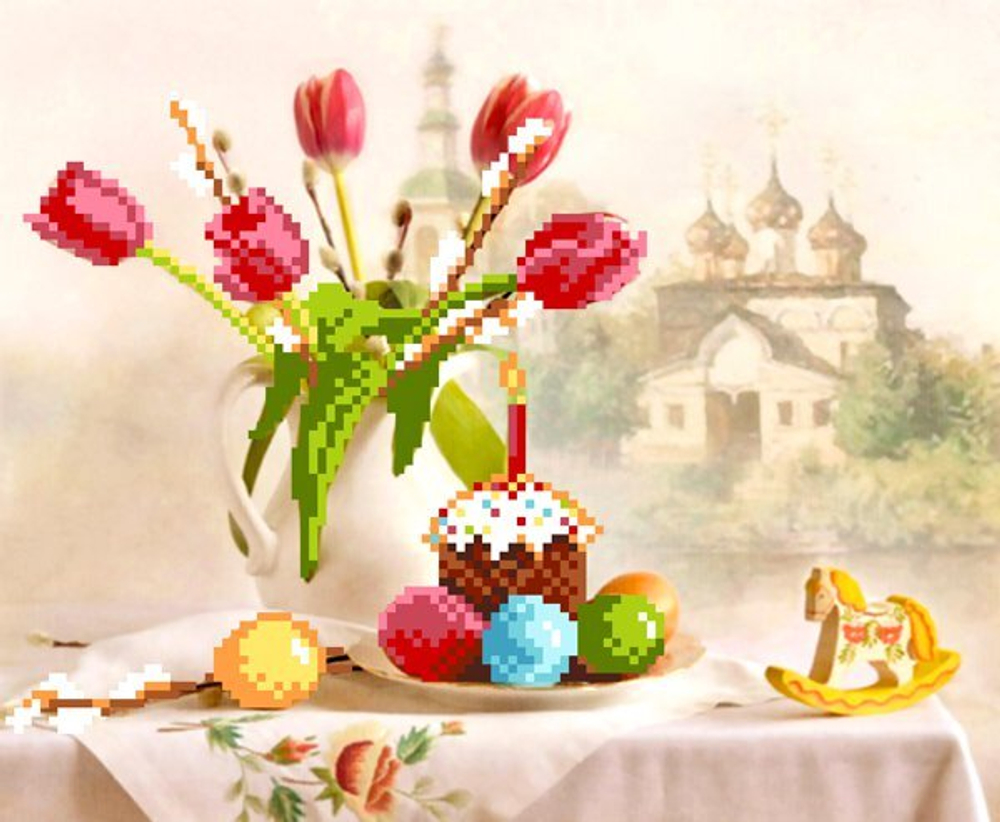 "Воскресенье"-4114 ткань с наеесенным рисунком