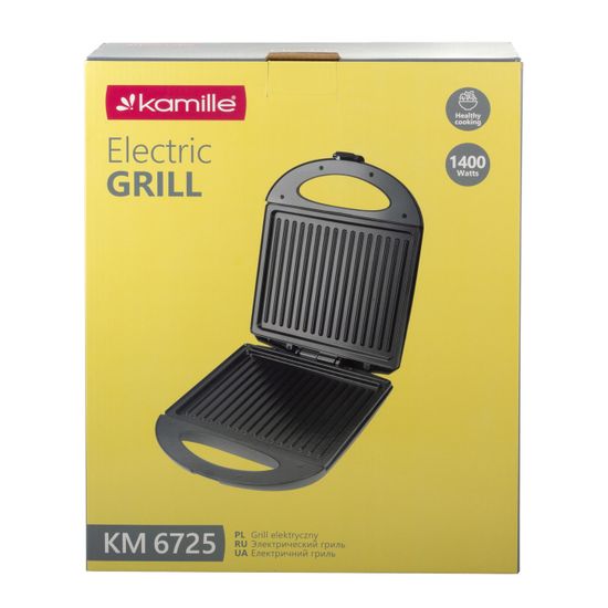 Гриль электрический 1400 Вт. Kamille KM 6725 с антипригарным покрытием