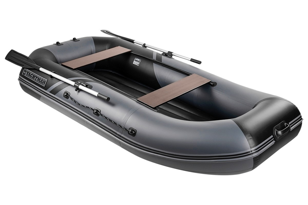 YACHTMAN-280 МНД НАДУВНОЕ ДНО (Яхтман) серый-черный (лодка ПВХ с усилением)