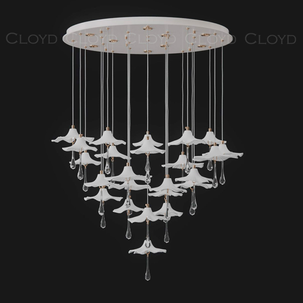 Люстра Cloyd SHANGRILA C33 / выс. 120 см - керамика - белый (арт.11491)