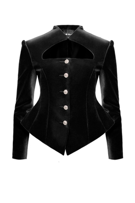 “Smoke velvet” Приталенный жакет из бархата.